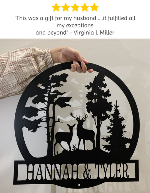 Load image into Gallery viewer, Deer Text Personalized Gifts - Custom Metal Sign, Anniversary/Wedding/Housewarming Gift
