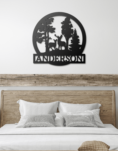 Load image into Gallery viewer, Deer Text Personalized Gifts - Custom Metal Sign, Anniversary/Wedding/Housewarming Gift

