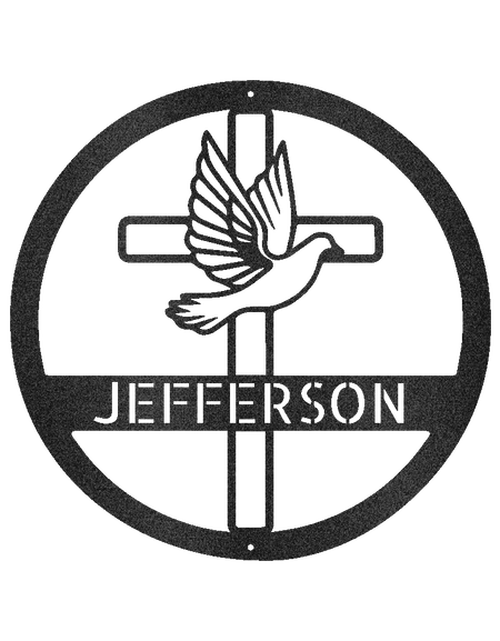 Dove and Cross Holy Spirit Personalized Gifts - Custom Metal Sign