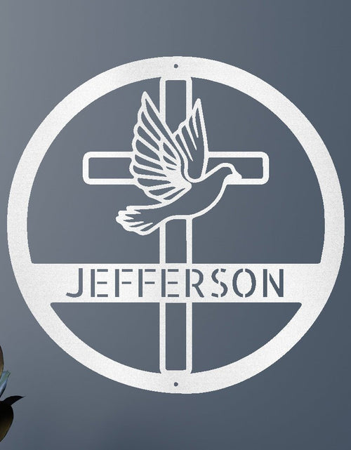 Load image into Gallery viewer, Dove and Cross Holy Spirit Personalized Gifts - Custom Metal Sign
