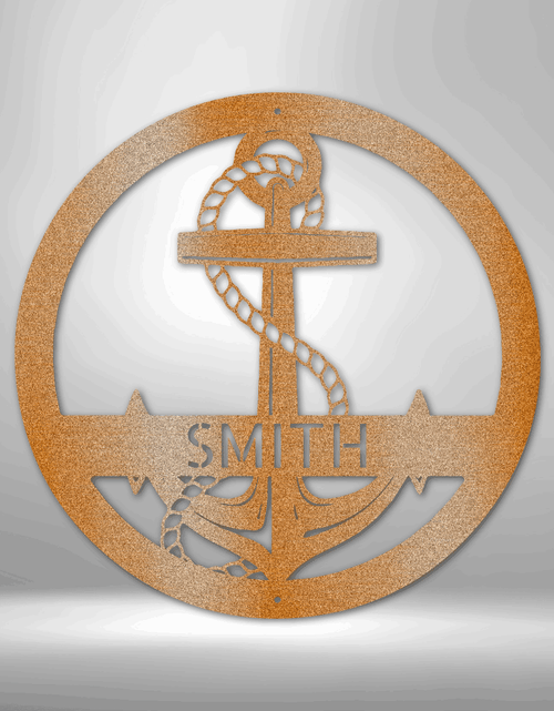 Load image into Gallery viewer, Elaborate Anchor Personalized Gifts - Custom Metal Sign
