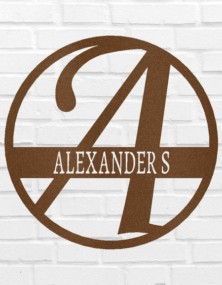 Exemplary Family Name Personalized Gifts - Custom Metal Sign, Split Letter