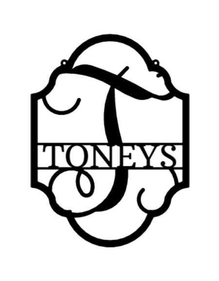 Family Name Plaque Personalized Gifts - Custom Metal Sign, Split Letter