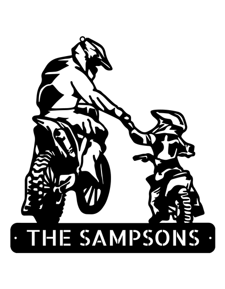 Father and Son Motocross Personalized Gifts - Custom Metal Sign