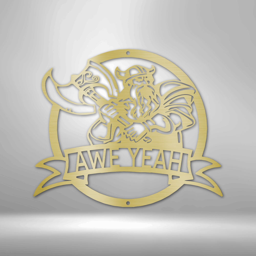 Dövüşen Viking Kişiselleştirilmiş Hediyeler - Özel Metal Tabela