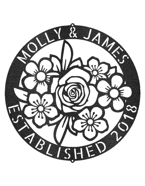 Load image into Gallery viewer, Floral Ring Personalized Gifts - Custom Metal Sign
