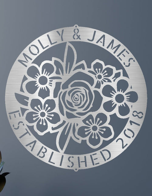 Load image into Gallery viewer, Floral Ring Personalized Gifts - Custom Metal Sign
