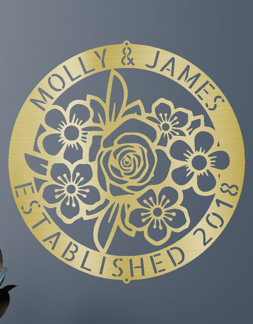 Load image into Gallery viewer, Floral Ring Personalized Gifts - Custom Metal Sign
