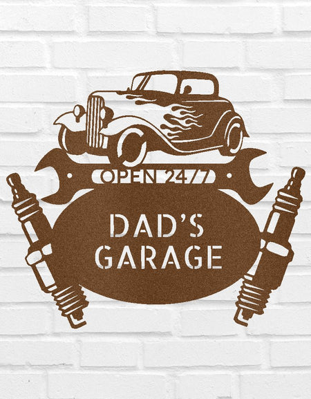 Garage Sign - Custom Metal Sign, Gift For Him, Christmas Gifts For Dad
