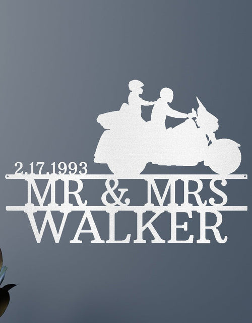 Load image into Gallery viewer, Motorcycle Couple Personalized Gifts - Custom Metal Sign
