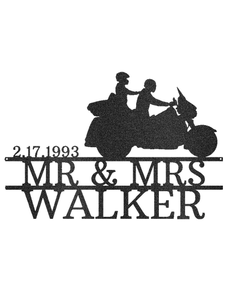 Motosikletli Çiftlere Özel Hediyeler - Özel Metal Tabela