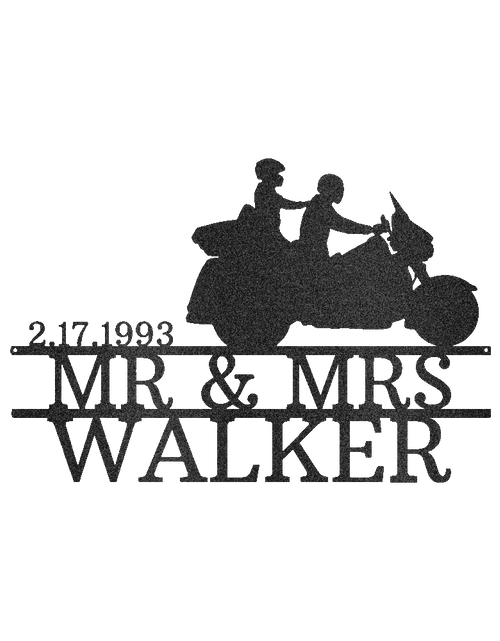 Load image into Gallery viewer, Motorcycle Couple Personalized Gifts - Custom Metal Sign
