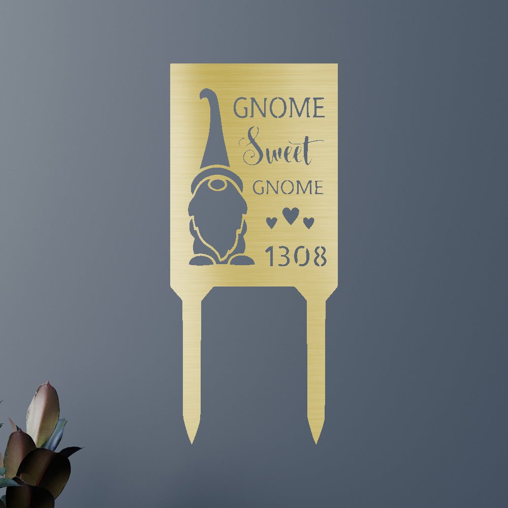 Gnome Home Kazığı - Özel Metal Tabela