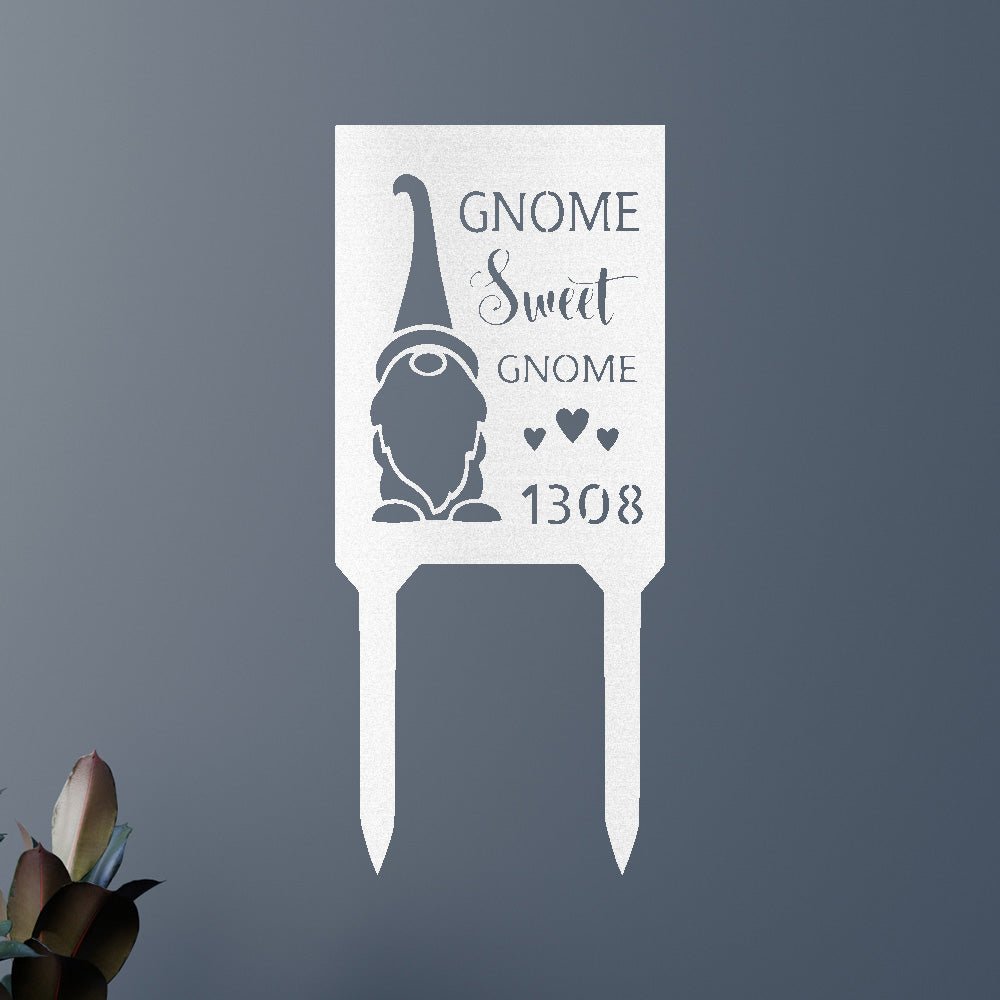 Gnome Home Kazığı - Özel Metal Tabela