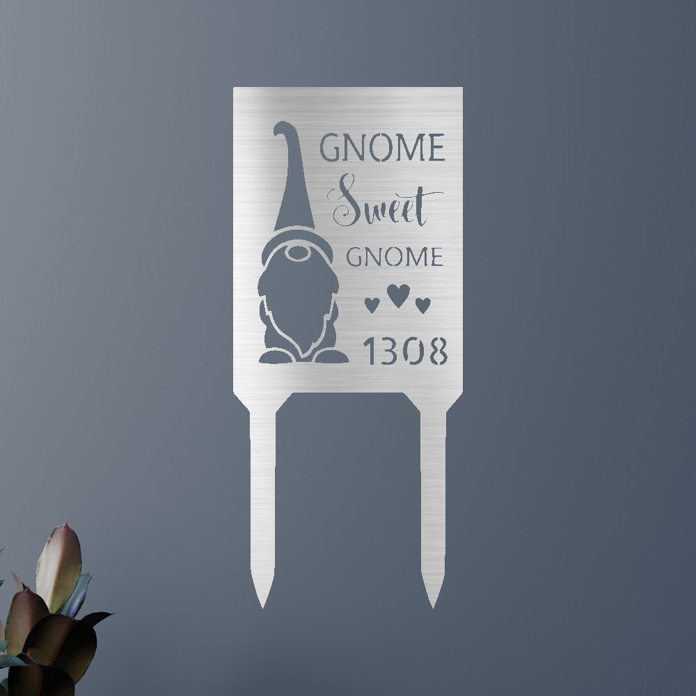 Gnome Home Kazığı - Özel Metal Tabela