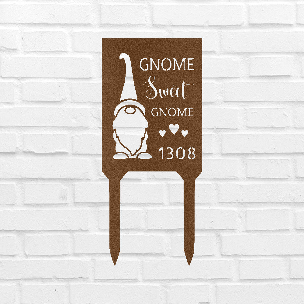 Gnome Home Kazığı - Özel Metal Tabela