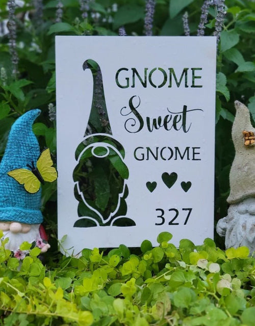 Resmi Galeri görüntüleyicisine yükleyin, Gnome Home Kazığı - Özel Metal Tabela
