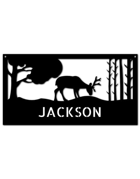 Otlayan Geyik Kişiselleştirilmiş Hediyeler - Özel Metal Tabela