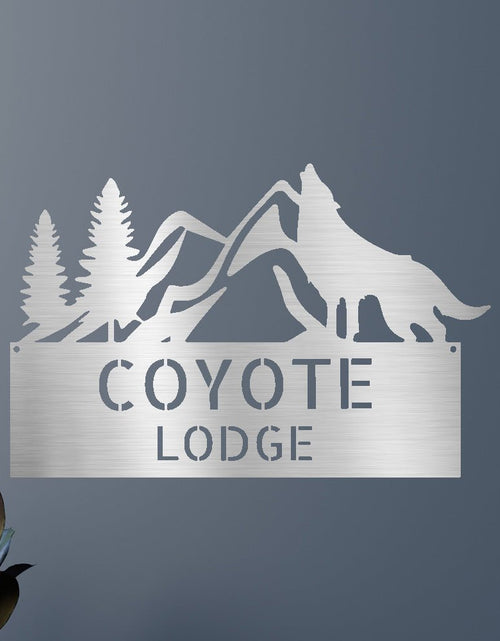 Load image into Gallery viewer, Home Sign - Custom Metal Sign, Grey Wolf Design
