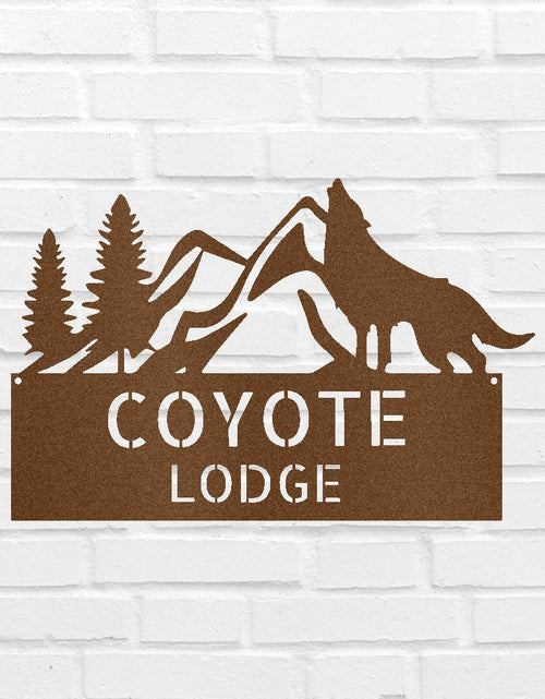 Load image into Gallery viewer, Home Sign - Custom Metal Sign, Grey Wolf Design
