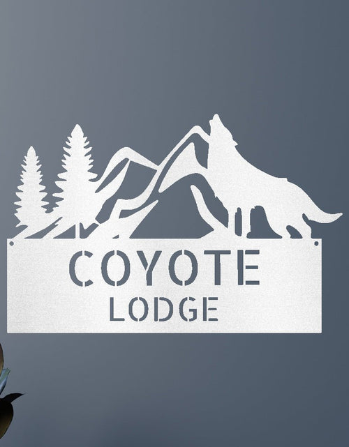 Load image into Gallery viewer, Home Sign - Custom Metal Sign, Grey Wolf Design
