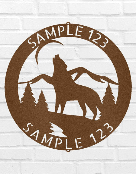 Howling Grey Wolf Personalized Gifts - Custom Metal Sign