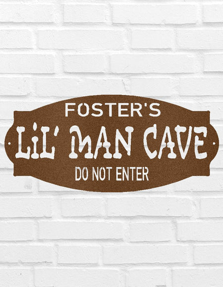 Lil Man Cave Kişiselleştirilmiş Hediyeler - Özel Metal Tabela