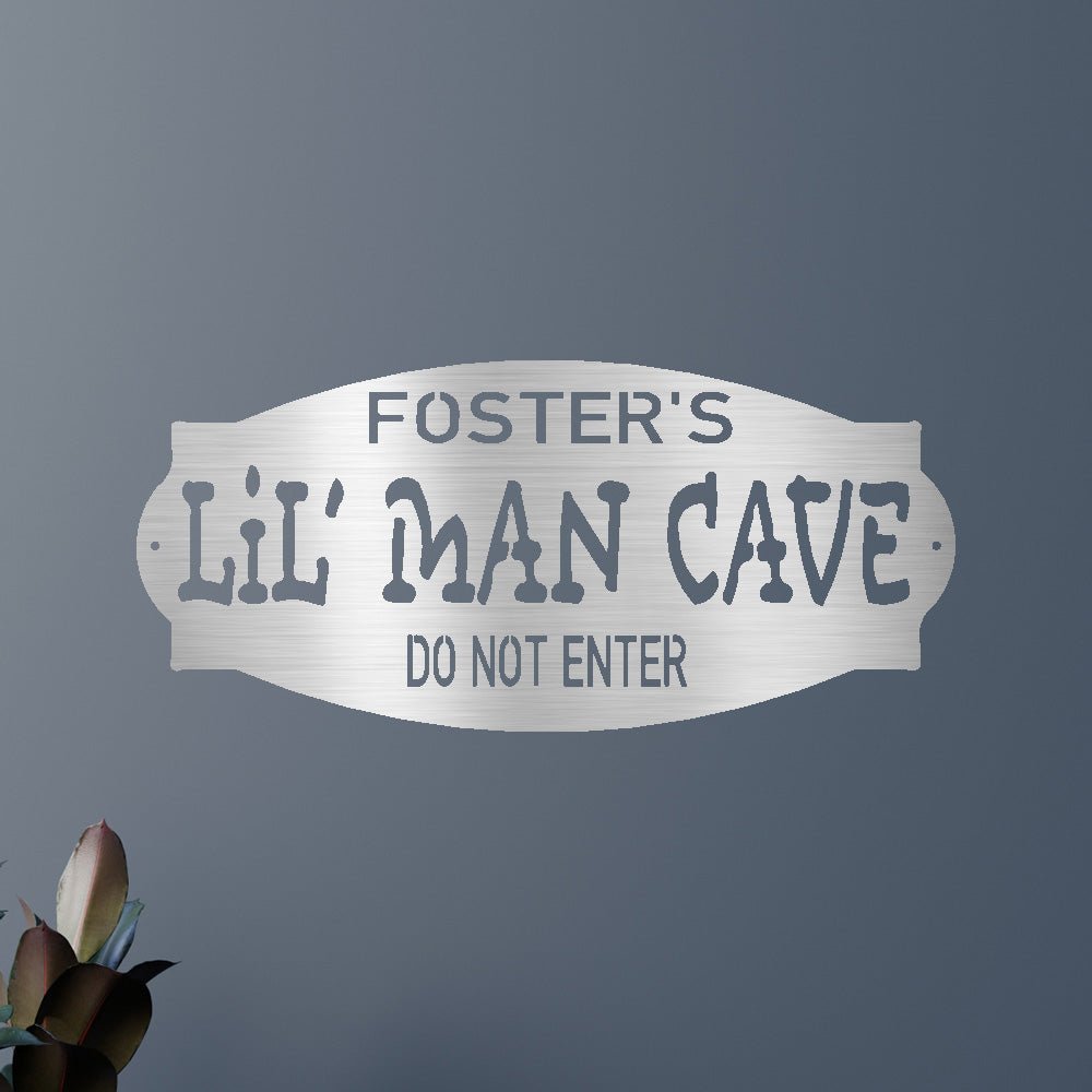 Lil Man Cave Kişiselleştirilmiş Hediyeler - Özel Metal Tabela