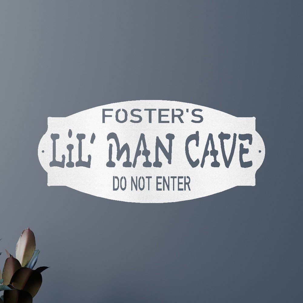 Lil Man Cave Kişiselleştirilmiş Hediyeler - Özel Metal Tabela