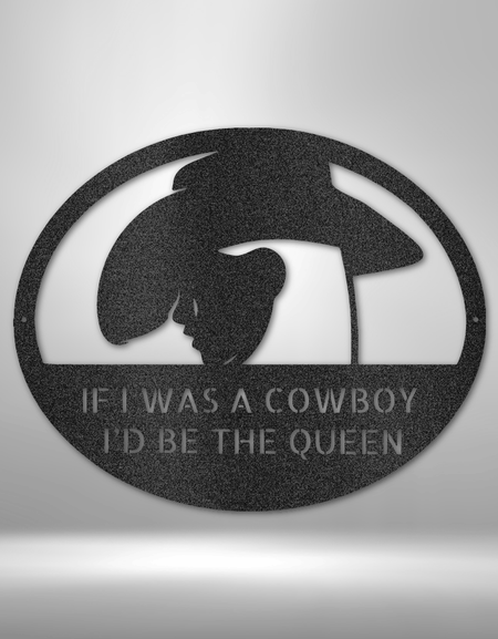 Kovboy Kraliçesi Kovboy Kız - Onun İçin Özel Metal Tabela