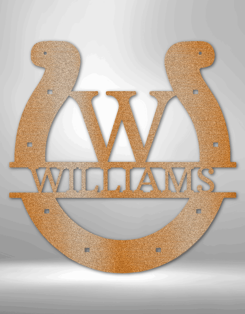 Load image into Gallery viewer, Horseshoe Personalized Gifts - Custom Metal Sign
