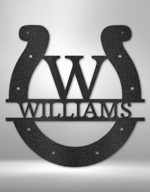 Load image into Gallery viewer, Horseshoe Personalized Gifts - Custom Metal Sign
