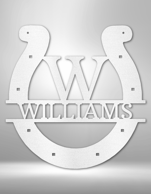 Load image into Gallery viewer, Horseshoe Personalized Gifts - Custom Metal Sign
