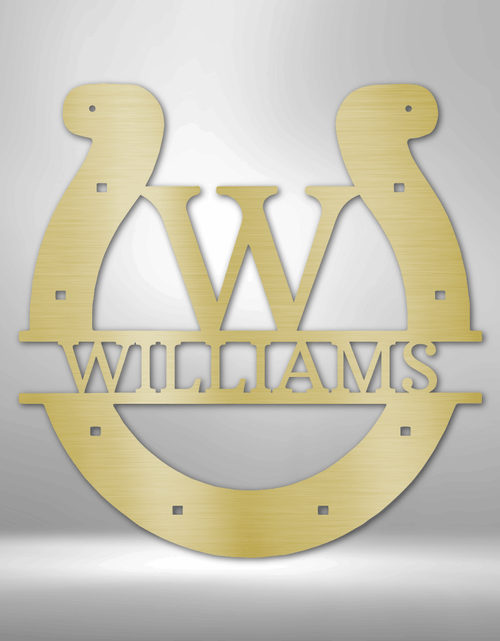 Load image into Gallery viewer, Horseshoe Personalized Gifts - Custom Metal Sign
