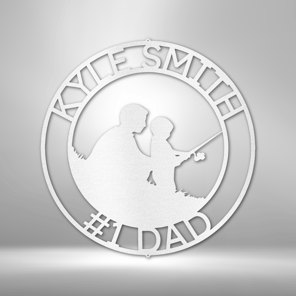 Father and Son Fishing Memorial Personalized Gifts - Custom Metal Sign for Father's Day