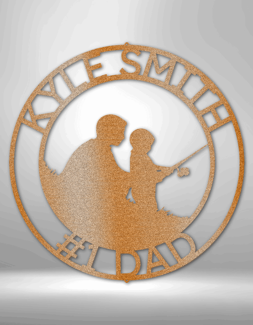 Load image into Gallery viewer, Father and Son Fishing Memorial Personalized Gifts - Custom Metal Sign for Father&#39;s Day
