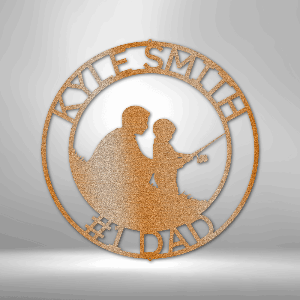 Father and Son Fishing Memorial Personalized Gifts - Custom Metal Sign for Father's Day