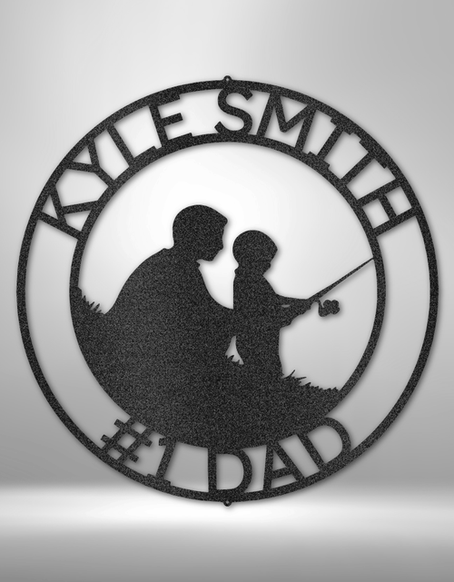 Load image into Gallery viewer, Father and Son Fishing Memorial Personalized Gifts - Custom Metal Sign for Father&#39;s Day

