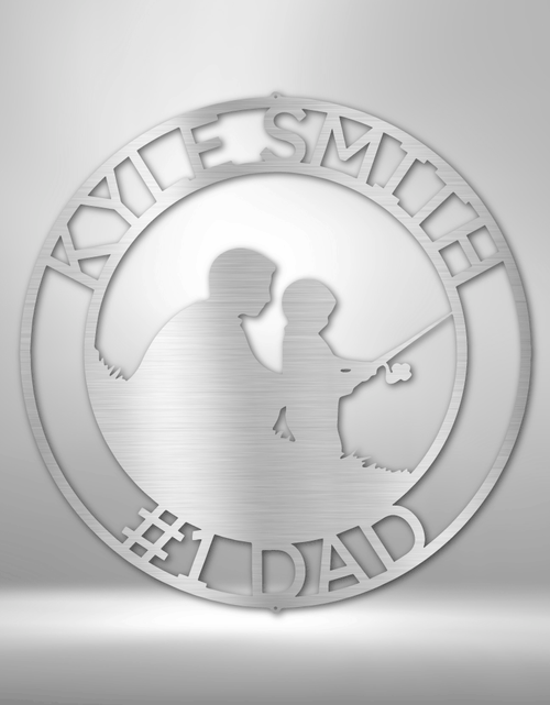 Load image into Gallery viewer, Father and Son Fishing Memorial Personalized Gifts - Custom Metal Sign for Father&#39;s Day
