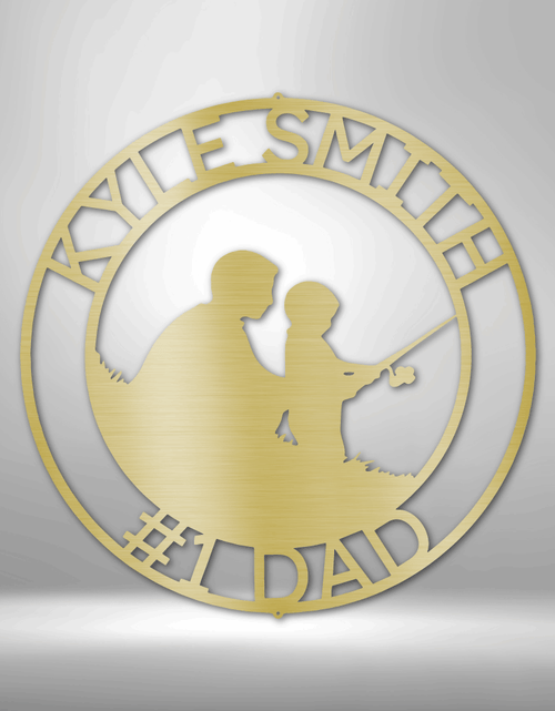 Load image into Gallery viewer, Father and Son Fishing Memorial Personalized Gifts - Custom Metal Sign for Father&#39;s Day
