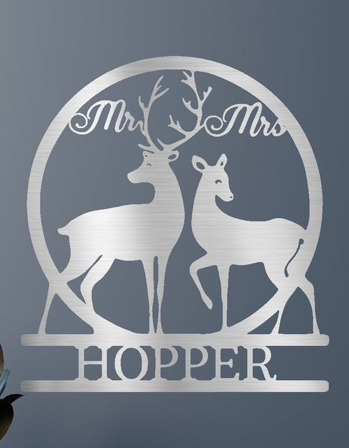 Load image into Gallery viewer, Mr and Mrs Deer Personalized Gifts - Custom Metal Sign
