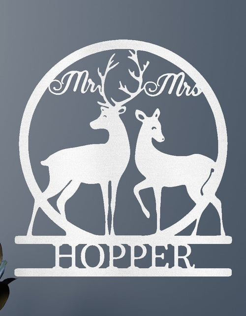 Load image into Gallery viewer, Mr and Mrs Deer Personalized Gifts - Custom Metal Sign
