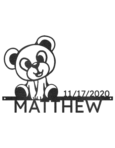 Yenidoğan Bebek Hediyesi - Özel Metal Tabela, Teddy Tasarımı