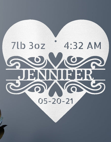 Yenidoğan Aşkı Kişiselleştirilmiş Hediyeler - Özel Metal Tabela