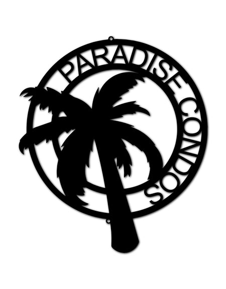 Palmiye Ağacı Kişiselleştirilmiş Hediyeler - Özel Metal Tabela