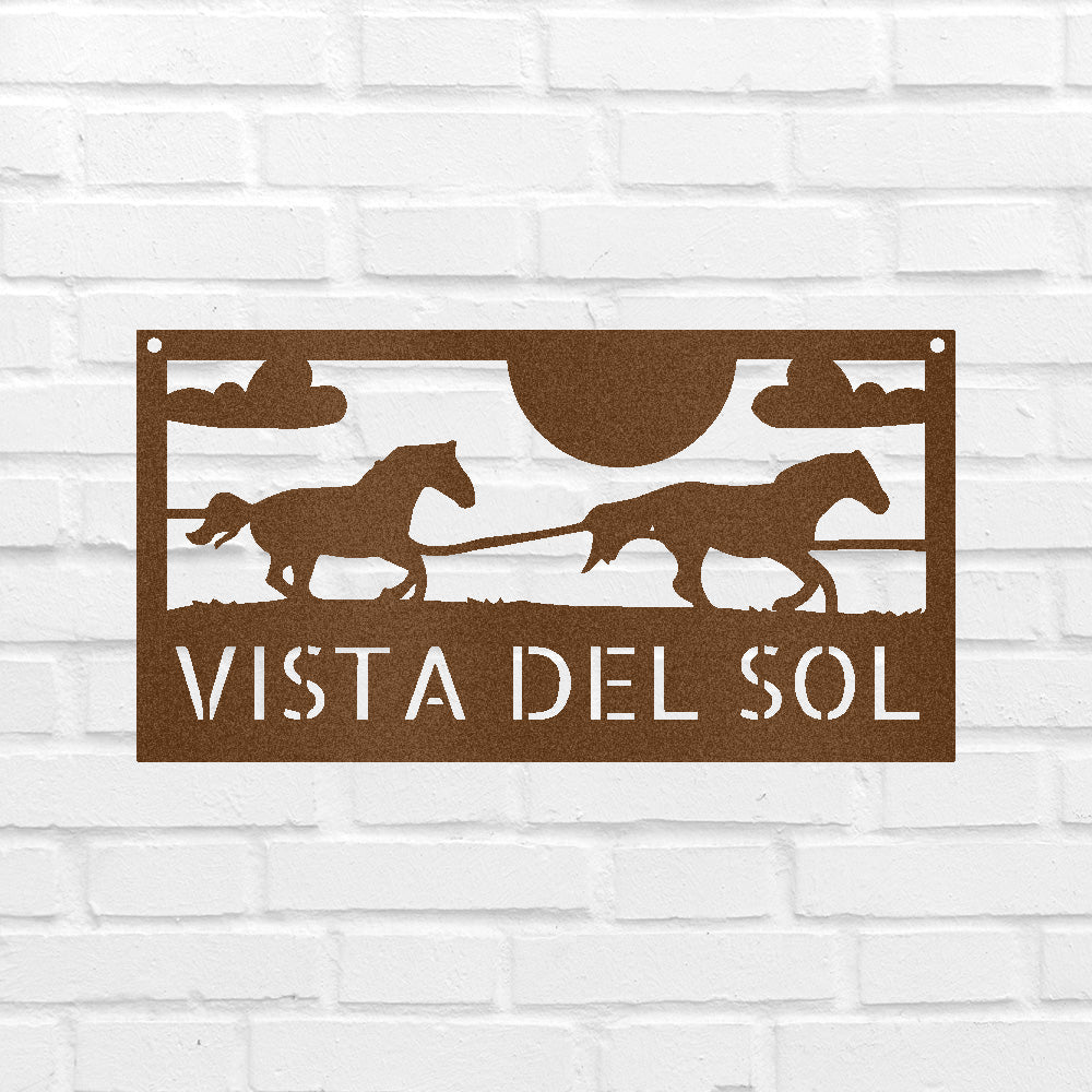 Racing Horses Sign - Custom Metal Sign, Gift For Horse Lover