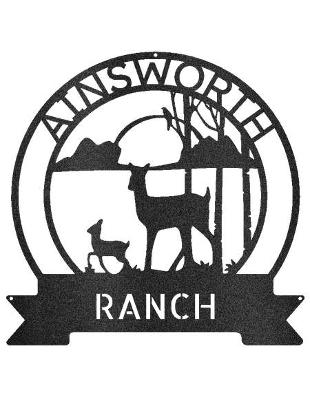 Çiftlik Geyiği Gün Batımı Kişiselleştirilmiş Hediyeler - Özel Metal Tabela