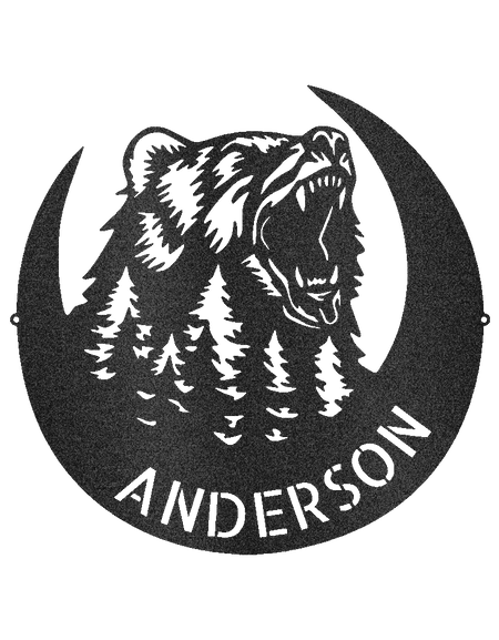 Kükreyen Ayı Kişiselleştirilmiş Hediyeler - Özel Metal Tabela