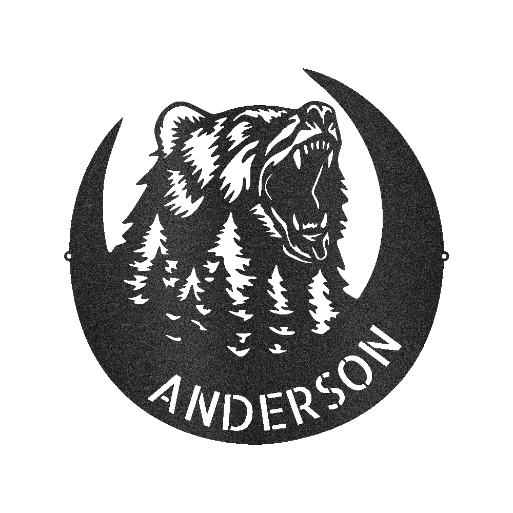 Kükreyen Ayı Kişiselleştirilmiş Hediyeler - Özel Metal Tabela