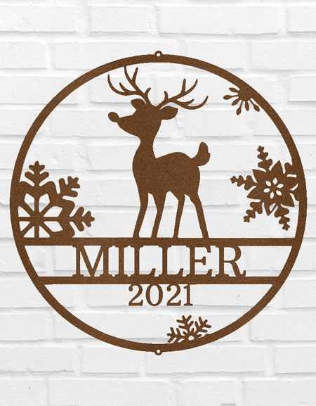 Rudolph's Deer Kişiselleştirilmiş Hediyeler - Özel Metal Tabela, Noel Hediyesi
